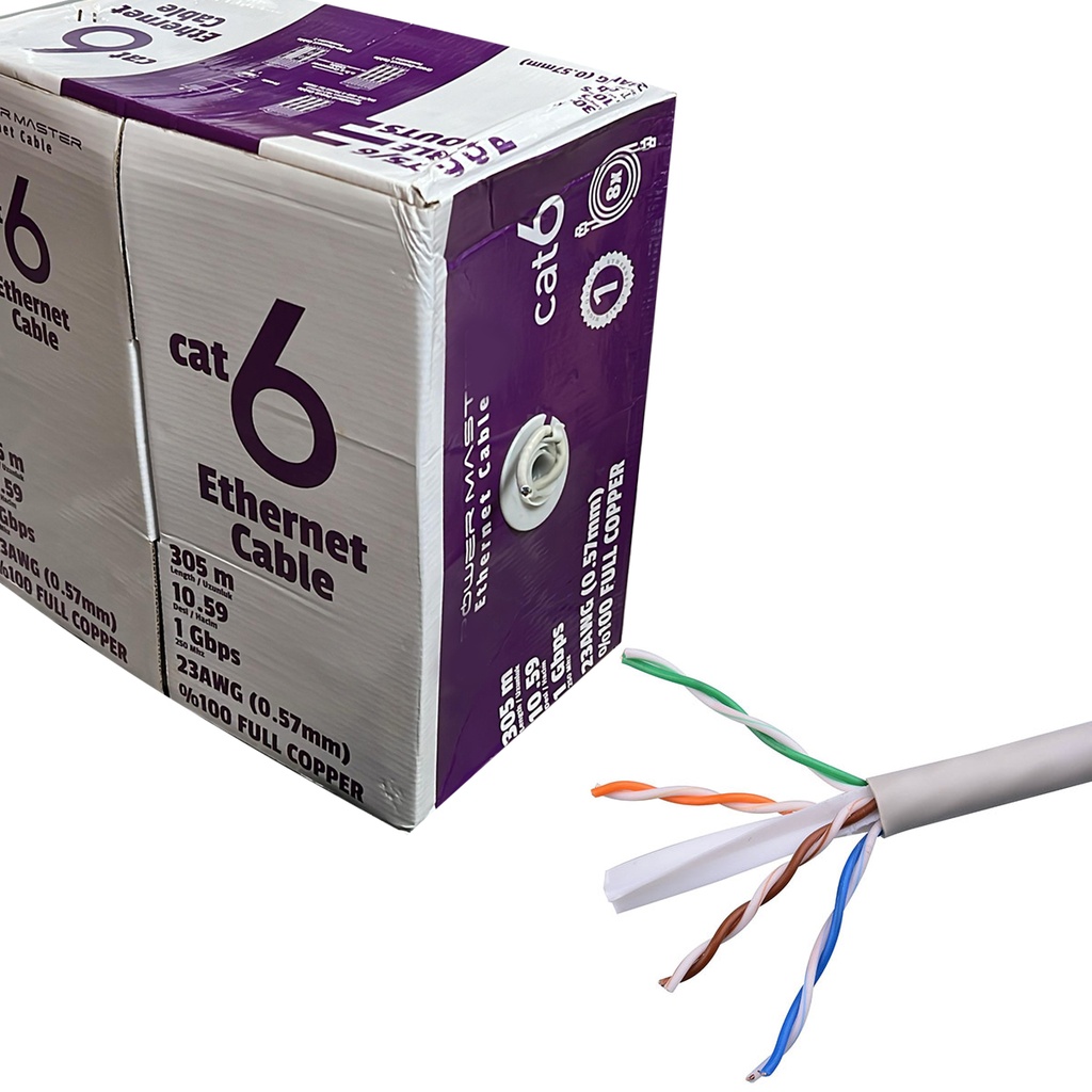Cat6 Kablo UTP CU Full Bakır 23Awg 305mt